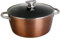 WECOOK! Professional Hoher Kochtopf mit Glasdeckel 20 cm Induktion, Ökologischer Antihaft-Stein ohne PFOA, Geschmiedetes Aluminium, 2,8 mm Dick, Kupfer, Edelstahl-Griff, Vitrokeramik, Gas, Ofen