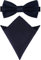 Ladeheid Herren Schmale Fliege & Einstecktuch Set M/P (12cm x 6cm, 22cm x 22cm, Dunkel Marineblau)