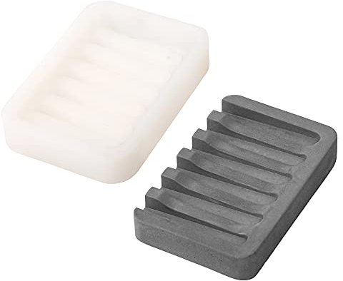 Seifenschale Silikonform für Zement, selbstgemachte Seifenschale, Formen gebogene Oberfläche, Kunst, Dekoration, Badezimmer-Werkzeuge