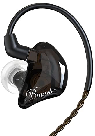 BASN Bmaster In Ear Monitor Headphones, Triple Drivers Noise Isolation Wired Earphones with Two MMCX Detachable Cables for Audio Engineer Musician (Black)