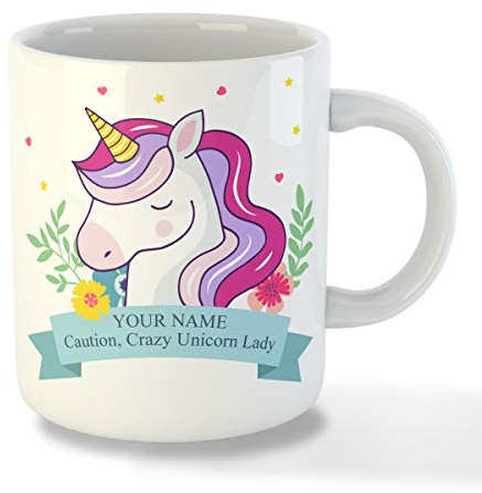 Personalised Unicorn Mug for Birthday Parties Slogan Novelty Printed Personalised Mug for Girls/Women Funny Gift