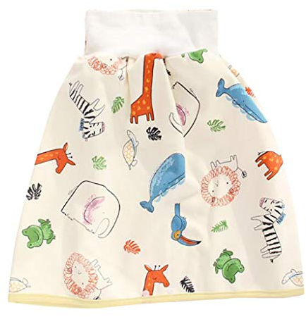 BAULMD Kleinkind Unterwäsche Windel Rock Shorts, Taille Auslaufsicher Training lehnende Hosen, Nachtschlaf Bettwäsche Stoff fur Mädchen Jungen, Töpfchen-Training (A,M)