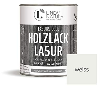 LINEA NATURA 3in1 Lacklasur, Beizeffekt und Versiegelung (1 L, Weiß)