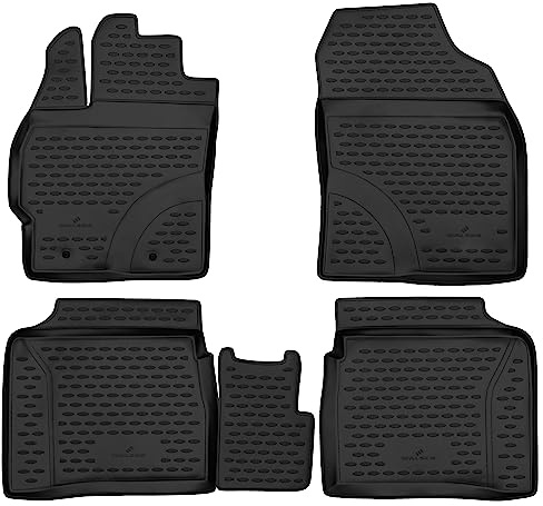 WALSER XTR Gummi Fussmatten Auto für Toyota Prius (W3) 2008-2016, 100% passgenaue Auto Fußmatten, robuste Universal Fußmatte Auto, Gummimatten Auto, Auto Fussmatten Gummi, Auto Gummimatten