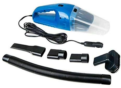Riloer Aspirateur à Main pour Voiture Mini secs et humides Portables 12V 120W Nettoyeur Cyclone pour véhicule Nettoyage à Domicile poussière Débris Grit (Bleu)