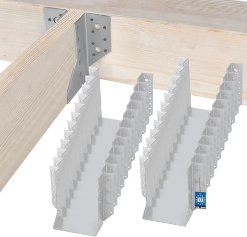 KOTARBAU® 25 x Soportes galvanizados para vigas 140 mm, Soporte para vigas tipo A, Conector de vigas resistente, Soportes de vigas de madera, Conectores de postes, Zapato de anclaje interior para viga