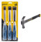 Stanley 5002 Series 3 Pieces Chisel Set 0-16-128 & STHT0-51310 20oz Fiberglass Curved Claw Hammer, 570g