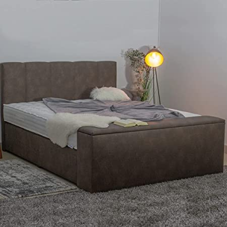 PAARA Boxspringbett Dubai C | Fußtruhe | Antirutsch-Matten | Royal-WS® Taschenfederkern Matratze mit GELAX® Topper Kern | Made in Germany (200 x 190 cm)
