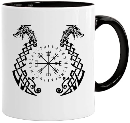 Acen Merchandise Norse Dragons Viking Mug | Coffee Tea Mug for Breakfast/Birthday Presents for Dad/Uncle/Mam