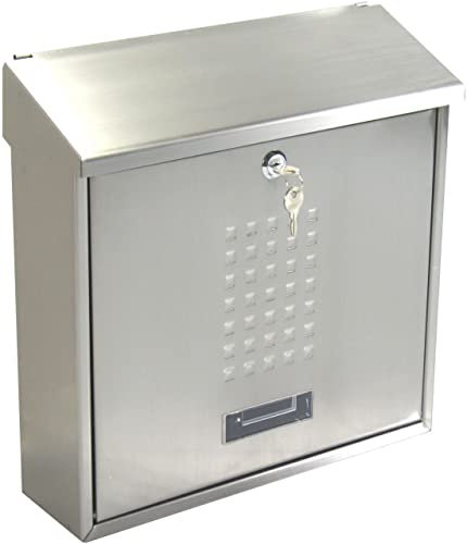 Primaster Briefkasten Edelstahl Wandbriefkasten Namensschild Postkasten