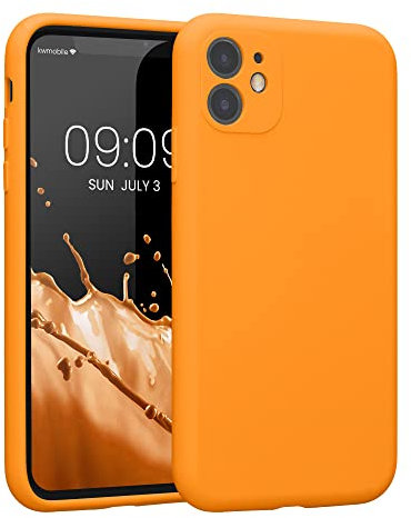 kwmobile Case Compatible with Apple iPhone 11 Case - Slim TPU Silicone Phone Cover - Soft Touch Finish - Fruity Orange