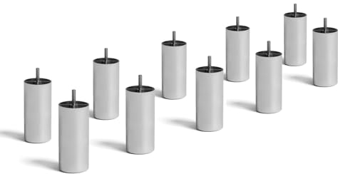 DELIFE Dream Fußvariantenset Boxspringsystem alufarbig Füße Bodenfreiheit 10 cm für Bettbreite 140/160/180/200