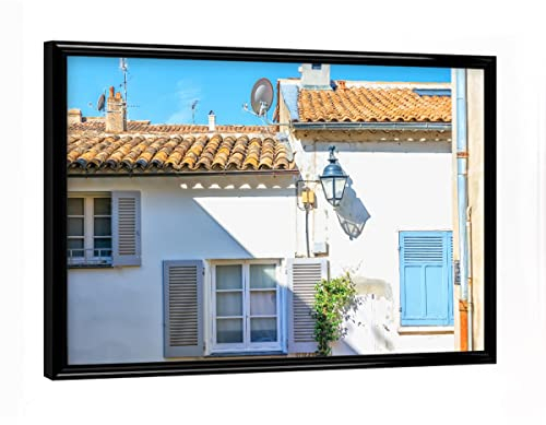 artboxONE Poster mit schwarzem Rahmen 18x13 cm Städte St. Tropez-Fassade - Bild st Dorf Frankreich