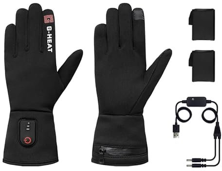 G-HEAT - Unterziehhandschuhe Beheizbar - Gemischt - Ultradünn - Taktil - Leicht - Atmungsaktiv. Einsatzbereiche: Sport, Mobilität, Arbeit. Lieferung mit 1 Paar Akkus und Ladekabel.