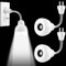 3 Piece Plug in Motion Sensor Light Indoor 5W PIR Infrared Motion-Activated Led Night Light for Air Conditioner Outlet, 360° Rotatable Motion Sensor Detector Light Plug in for Wall Garage, White