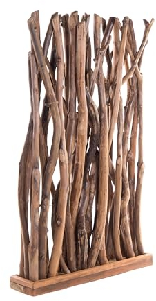DESIGN DELIGHTS RAUMTEILER Tekea | Teakholz, 130x80 cm | Äste Paravent, Wurzelholz Trennwand, Holz Sichtschutz, Treibholz Raumtrenner, Dekoobjekt