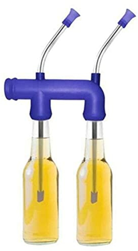Tragbarer Biertrichter Bierbong Schnorchel Bierbong Bier Chugger Bierflaschentrichter in Lebensmittelqualität für Hauspartys Unterhaltung Trinkspielpartys (Blau)