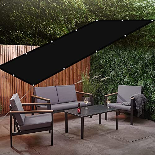 Voile d'ombrage Rectangulaire 5 x 7 m Anti 98% UV Contre Le Vent Toile d'Ombrage Pergola avec Le Kit de Fixation pour pergola, extérieur poulailler Serre, Noir