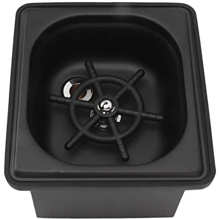 Jarra enjuagadora de acero inoxidable sin apertura para fregadero de cocina, lavadora automática de tazas de vidrio para hotel, bar, café, leche, taza de té, negro, libera tus manos (pequeño)