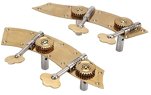 Qqmora Kontrabass-Stimmwirbel, Open Gear Bass-Tuner-Tasten, Mechaniken-Ersatz, langlebiger Metallknopf für Instrumente zur Wartung für Musikliebhaber