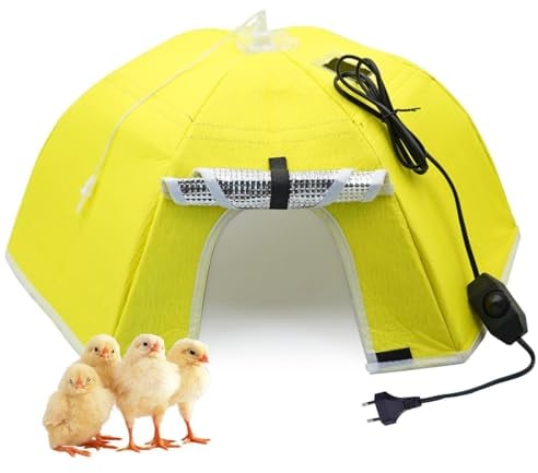 BREUAILY Hühnerstall Heizung Küken Brooder Heizplatte mit Transparentes Sichtfenster Geflügel Zuchtschirm MAX Heiztemperatur 80 ℃ Geeignet für Hält bis zu 50 Küken Leicht zu Reinigen