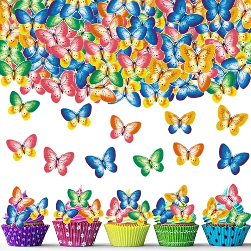 40 Stück Tortendeko Schmetterling, Tortendeko Essbar, Essbare Schmetterlinge für Torte, Torten Deko Essbare, Tortendeko Geburtstag Essbar, Schmetterling Essbar, Schmetterlinge Deko Torte Essbar