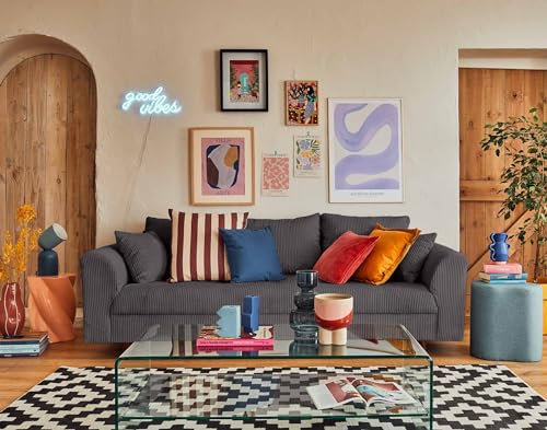 Lisa Design Rune – 3-Sitzer Sofa – aus Cord Dunkelgrau