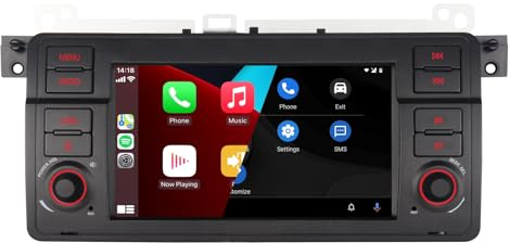 YZKONG Autoradio für BMW E46 3 Serie 1999-2004 mit dem drahtlosen CarPlay Android Auto, HiFi-Sound Touchscreen hohe Leistung Auto Radio Empfänger AM/FM/RDS-Radio, Bluetooth, USB-Anschluss