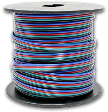 world-trading-net - RGB Kabel 4x0,35mm², Länge 25 Meter, PVC-Isolierung, Aderfarben blau, rot, grün, schwarz, Kupferlitze, 4-adrig