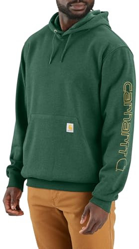 Carhartt Loose Fit Midweight Logo Sleeve Graphic Sweatshirt Sweat-Shirt à Capuche, Vert, XL Hommes
