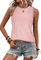 EIRUKON Femmes Débardeur Été Haut Chic Col Rond Décontracté T-Shirts sans Manches Chemises Printemps Tank Tops,Rose,M