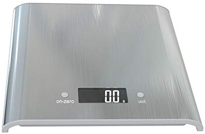 UNbit Báscula electrónica de cocina báscula de cocina 1g báscula electrónica pequeña de alta precisión báscula de pesaje de alimentos de acero inoxidable ultradelgada