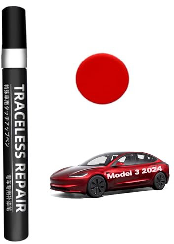 TOPABYTE Ausbesserungslackstift für 2024 Tesla Model 3 Highland Karosserielack-Reparaturset, zum Löschen von Kratzern im Auto, Reparaturstift für Tesla 3 Highland Besitzer (Ultra Red)-PR01