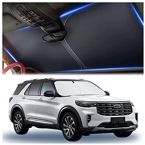 Parasol Coche Delantero Espesado y Viene con Bolsa de Almacenamiento,Proteger Accesorios Coche Interior,Parasol Plegable para Sol Coche,Apto para Coches,Camiones,SUVs (L:145x80cm)