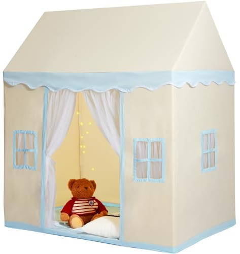 VEVOR Kinderspielzelt, Kinderzelt für Kinder von 1–5 Jahren, Kleinkinderzelt mit Matte und Zeltlampe, Zelt für Kinder mit Fenstern für drinnen und draußen, Spielhaus-Burgzelt