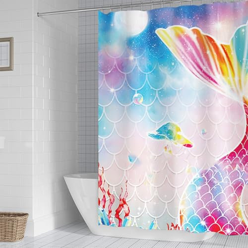 FAIRYGATE Bad Vorhang Duschvorhang 180x180cm Badewanne Bunt Abstrakt Moderne Kunst Wasserdicht Polyester Stoff Waschbar Badevorhang mit 12 Duschvorhangringe B8719