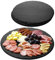 Navaris Planche ardoise pour fromage apéro tapas charcuterie dessert - Lot 4x plateau rond en ardoise Ø 28 cm - Assiette ronde pour service plat
