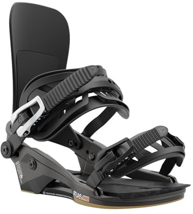 Union Atlas Pro - Fijaciones para tabla de snowboard, talla L de EE. UU. para hombre 10.5-13, negro metálico