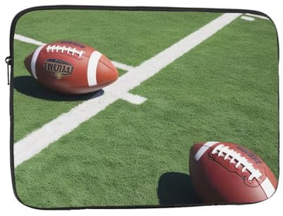 Stoßfeste Laptophülle aus Oxford-Stoff für 33-43,2 cm (13 - 17 Zoll) große Notebooks mit American Football und Ball-Aufdruck