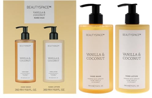 Beauty Space Hand Duo - Vanilla And Coconut by BeautySpace for Unisex - 2 Pc 11.8oz Hand Lotion, 11.8oz Hand Wash