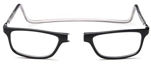NEW VISION Lesebrille mit Magnetverschluss, Lesebrillen, Bequem Magnetverschluss Vorne, Reading Glasses NV2904, Lesehilfe für Damen Herren(Schwarz, 1.5)