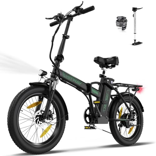 HITWAY Vélo électrique Adulte, 20×3,0/4,0 Fat Tire VTT Electrique, vélo électrique Pliable, Avec Batterie Amovible 36V 12Ah/48V 15Ah, Jusqu'à 90KM/100KM, 250W Moteur, 7 Vitesses Vélo pour Homme Femme
