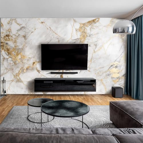 dedeco Wohnzimmerrückwand TV-Wand Wandpaneel Wohnrückwand Rückwand Tapetenersatz, Motiv: Marmor V21, 250 x 100 cm, Nano-Protect: hochglanz, wasserfest, robust, als Wandverkleidung aus Hartschaum PVC