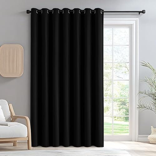 IGEMAEVE Blackout Curtains for Living Room Black 100 W x 84 L