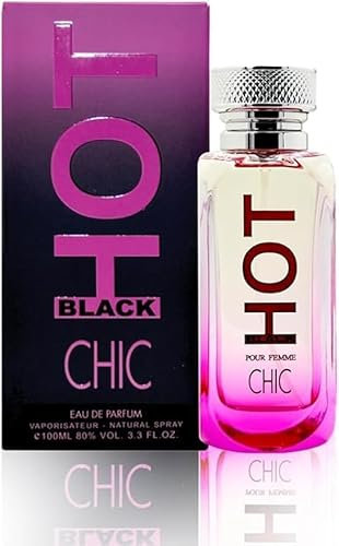 HOT BLACK CHIC perfume for women | 100ML – Luxurious and Long-Lasting Womens Perfume with Captivating Fragrance | Gifts for Women (Bergamot, Orange, Mandarin, and Blackcurrant)