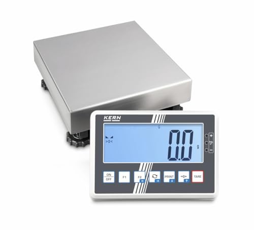 KERN IFC 6K-4S - Robuste Plattformwaage, IoT-Line Industriewaage mit bis zu drei Schnittstellen, Ablesbarkeit [d]: 0,2 g, Wägebereich [Max]: 6 kg, Wägeplatte: BxTxH 230x230x106 mm (Edelstahl)