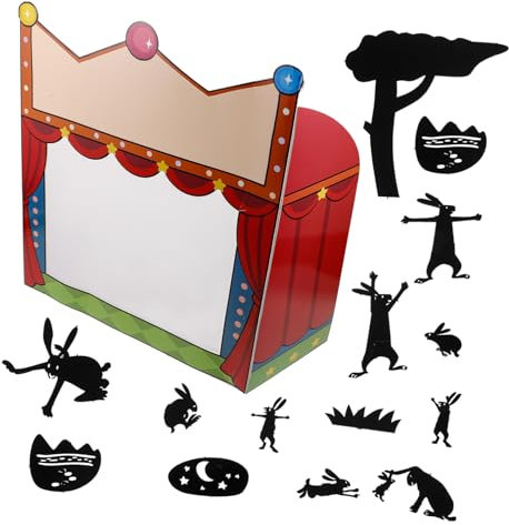 SOPOTUTU 1 Satz Schattenpuppenspielbühne Spielzeugautomat Holzspielzeug Katzenhaus Aus Pappe Schattenfiguren Für Puppenständer Aufkleber Für Verkaufsautomaten Puppentheater Papier