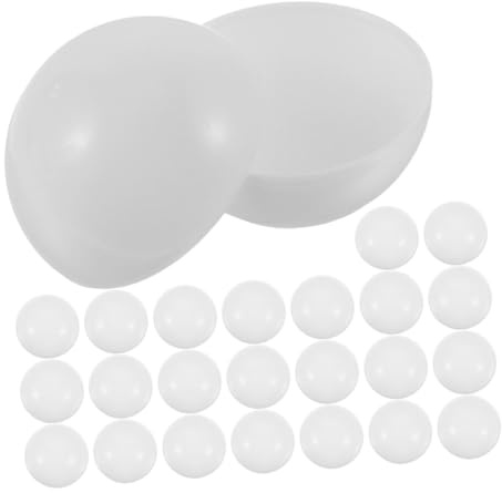 MAGICLULU 50pcs White Openable Raffle Draw Balls 4cm Hollow Plastic Bingo Balls with Convenient Lid Design for Christmas and Halloween Party Supplies