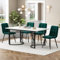 Gegtuon Esstisch mit 4 Stühlen für 4 Personen 140x80 cm, 5 teilig Tisch Rechteckig für Küche, Modern Küchentisch mit Schwarz Tischbeine, Essgruppe für Esszimmer Wohnzimmer, Samt, Dunkelgrün