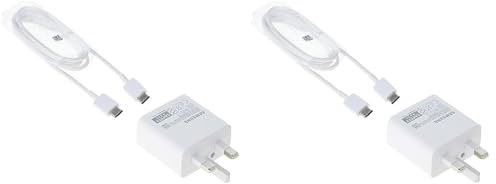 Samsung Galaxy Official 15W Adaptive Fast Charger (with USB-C to C Data Cable), White (Pack of 2)